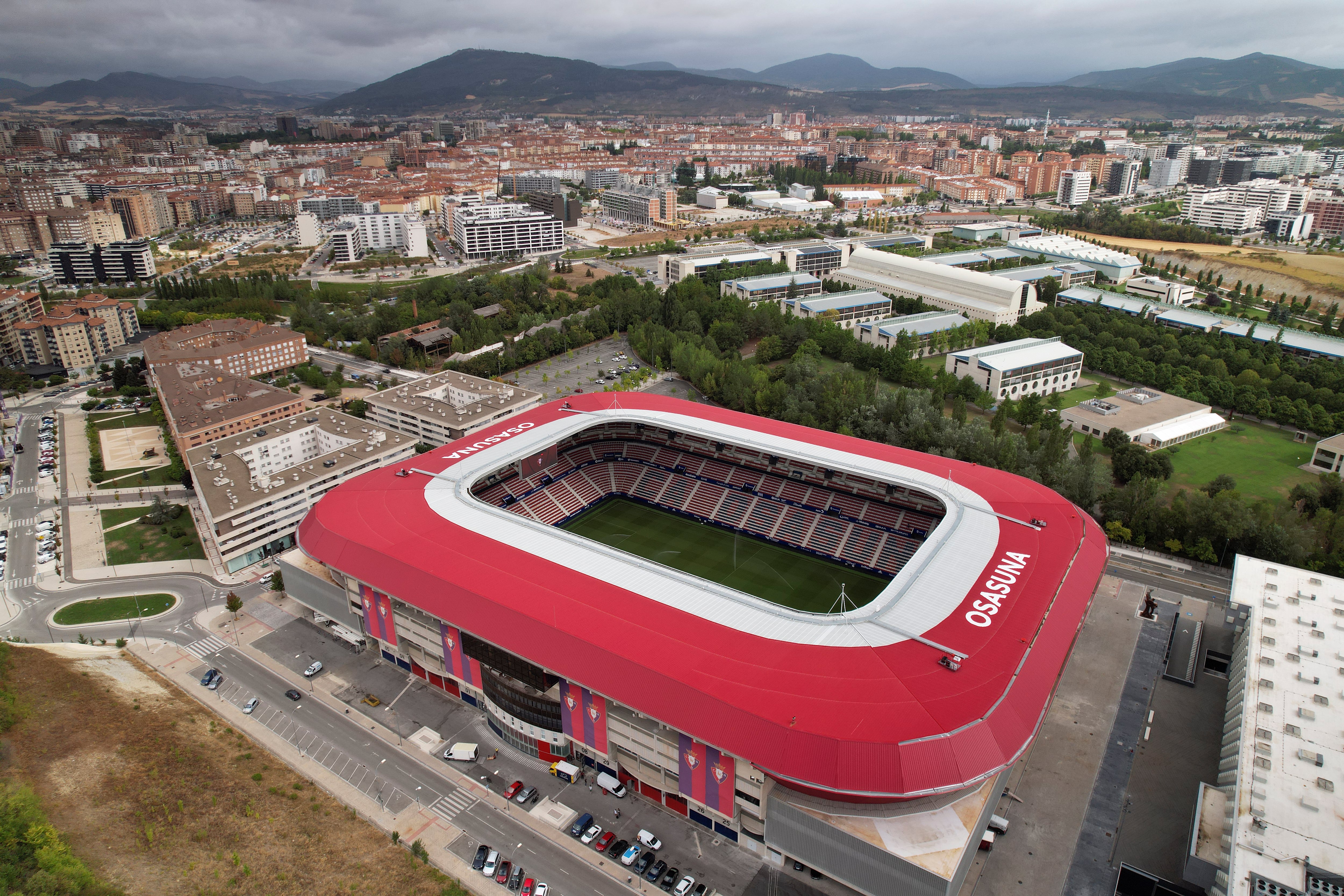 Imagen tomada desde un dron del Estadio de El Sadar