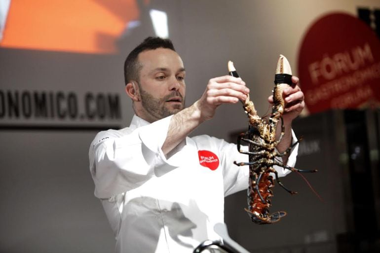 El cocinero Iván Domínguez, en uno de los talleres del Fórum Gastronómico