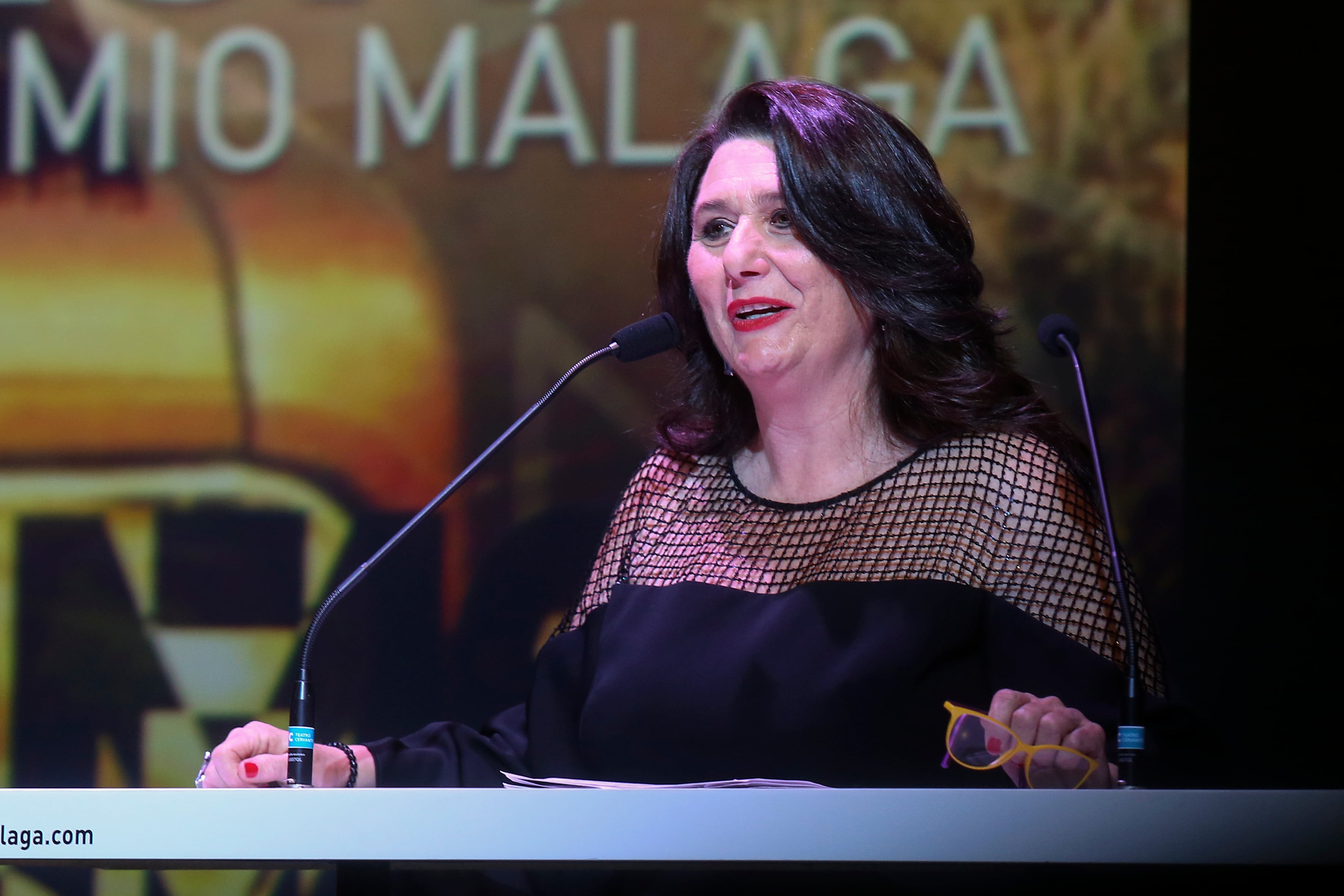 La actriz malagueña Adelfa Calvo en una imagen de archivo en el Teatro Cervantes de Málaga durante el Festival de Cine