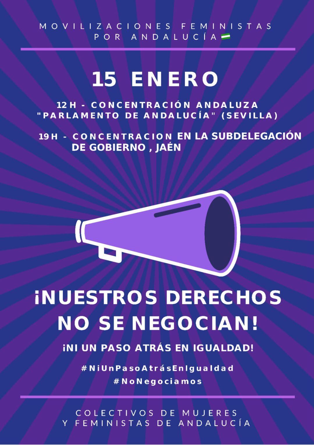 Cartel de las movilización del 15 de enero.