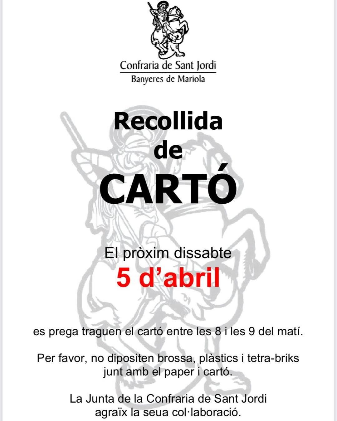 Cartel de la recogida de abril