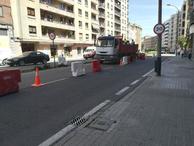 Imagen de las obras del paseo de Canalejas.