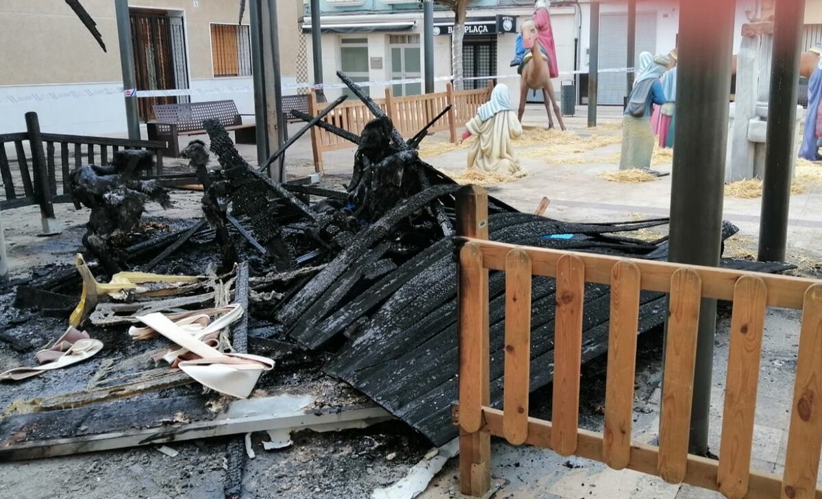 Restos quemados del belén de l´Alqueria de la Comtessa