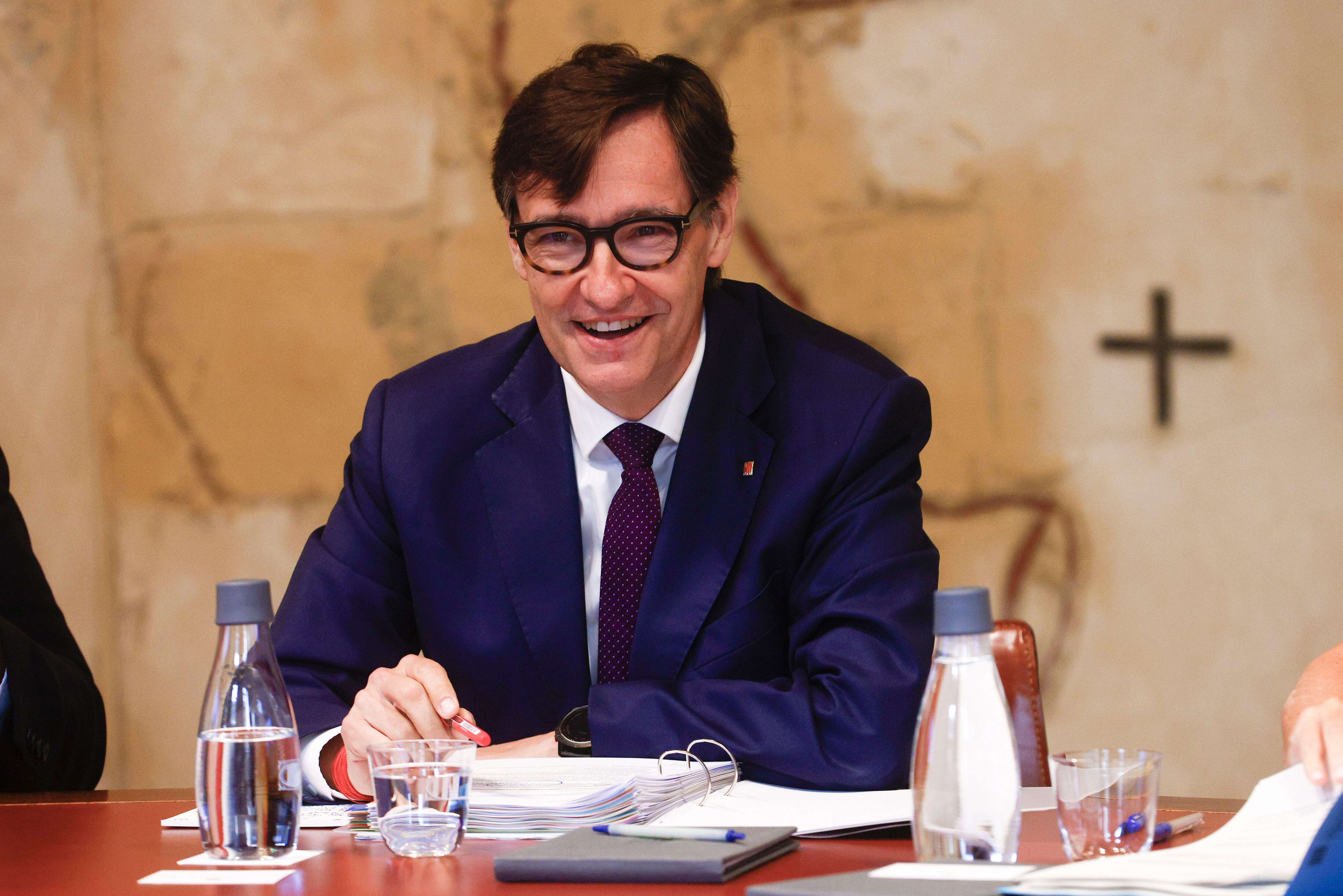 El president de la Generalitat, Salvador Illa, durant la primera reunió del Govern després de les vacances d'estiu