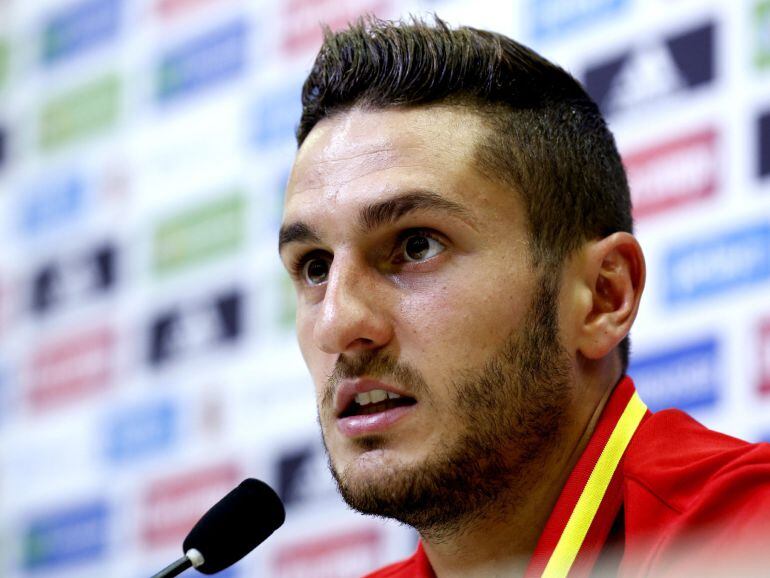 Koke, en la sala de prensa