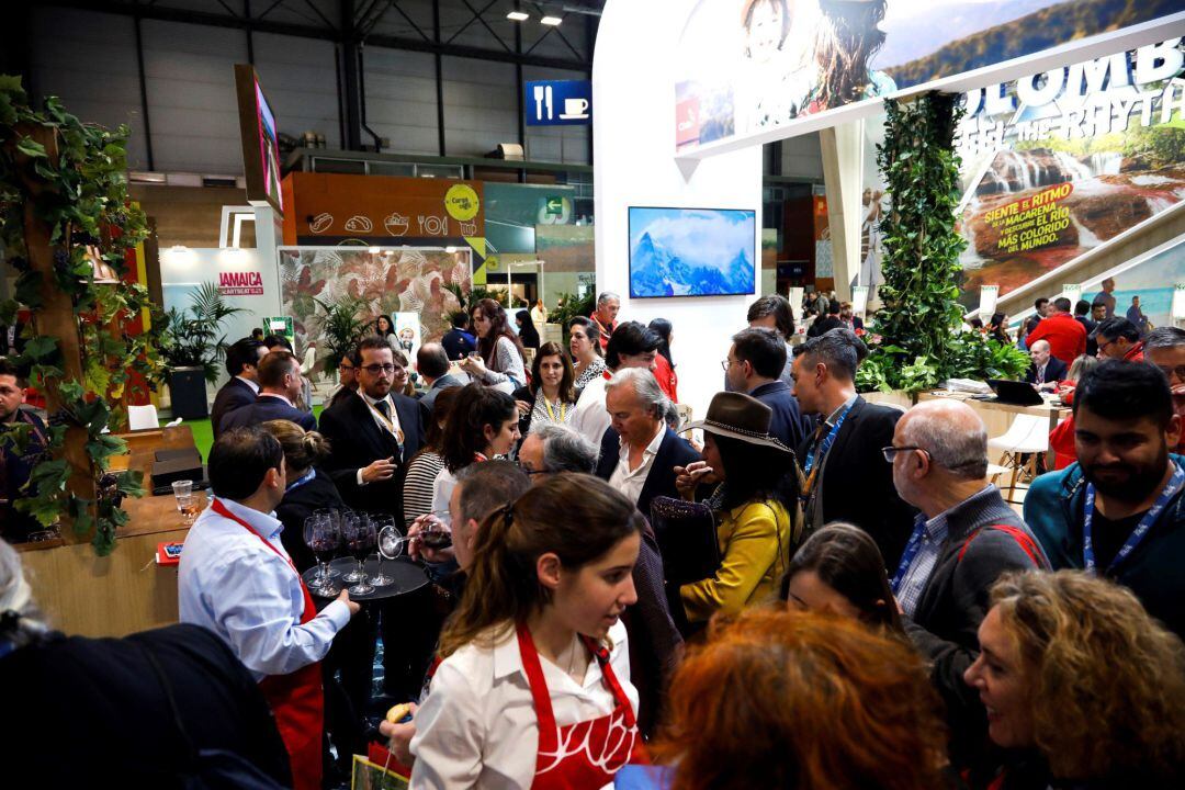 Vista general de la inauguración del stand de Chile en la Feria Internacional de Turismo, FITUR 2020.