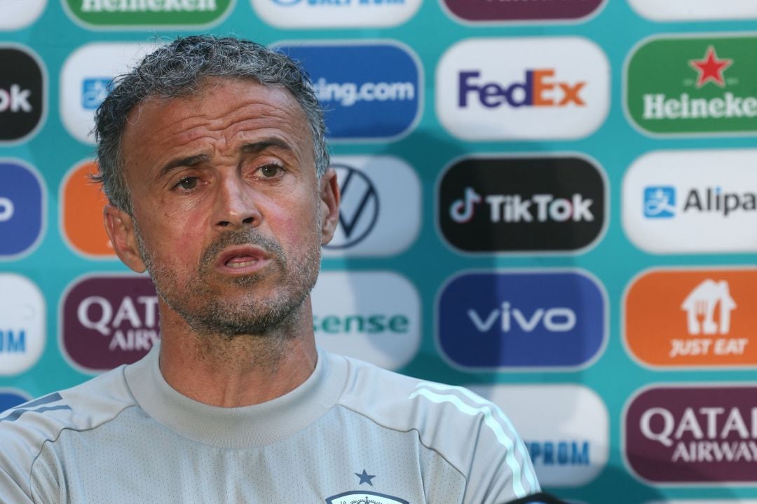 Luis Enrique, durante la rueda de prensa. 