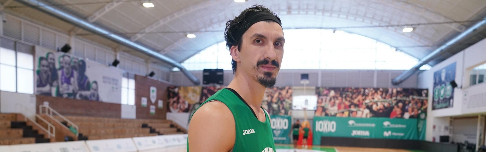 El alero del Unicaja Nihad Djedovic en la previa del encuentro ante el Le Mans