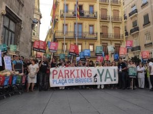 Los vendedores del Mercado Central se manifestaron ya frente al Palau de la Generalitat el pasado 20 de octubre