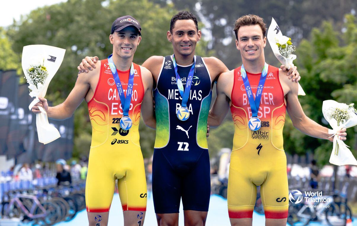 David Cantero, en el podio de la Copa del Mundo celebrada en San Pedro de la Paz (Chile)