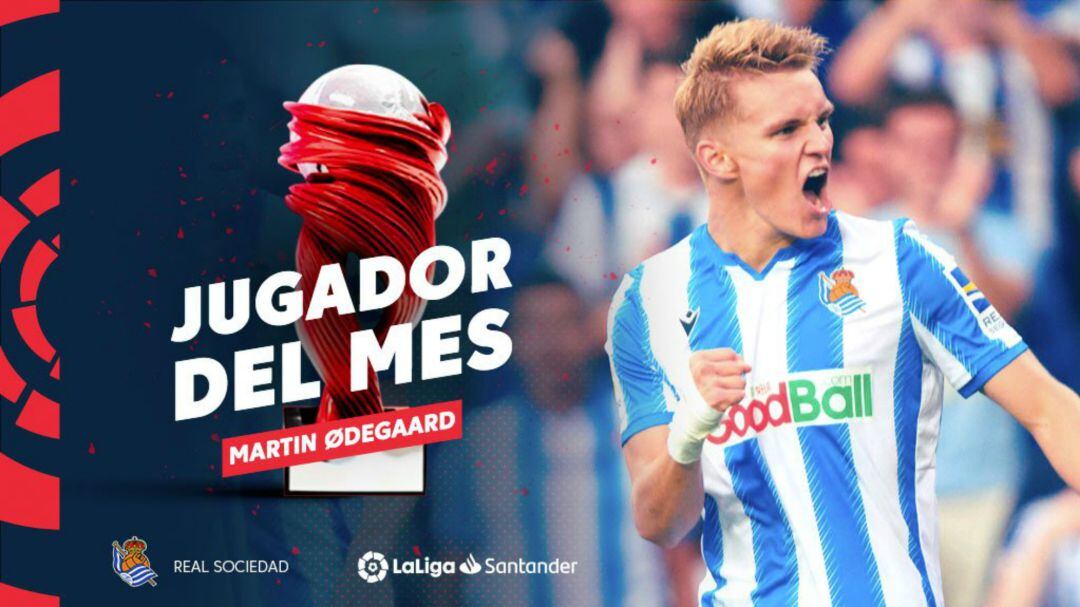 Imagen con la que LaLiga ha anunciado el galardón para Odeggard