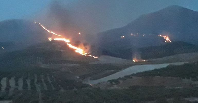 Vista del incendio de Jódar.