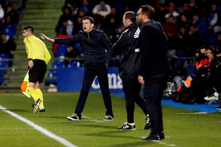 El entrenador del Celta Juan Carlos Unzué durante el partido ante el Getafe