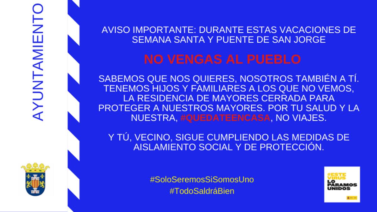 Benabarre recuerda que no hay que viajar a segundas residencias