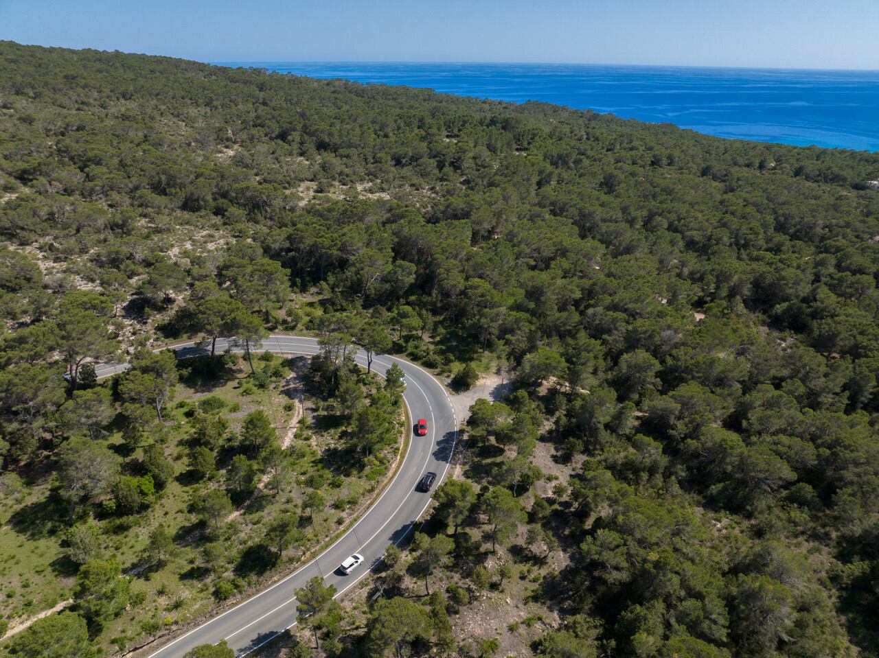 Imagen de una carretera de Formentera