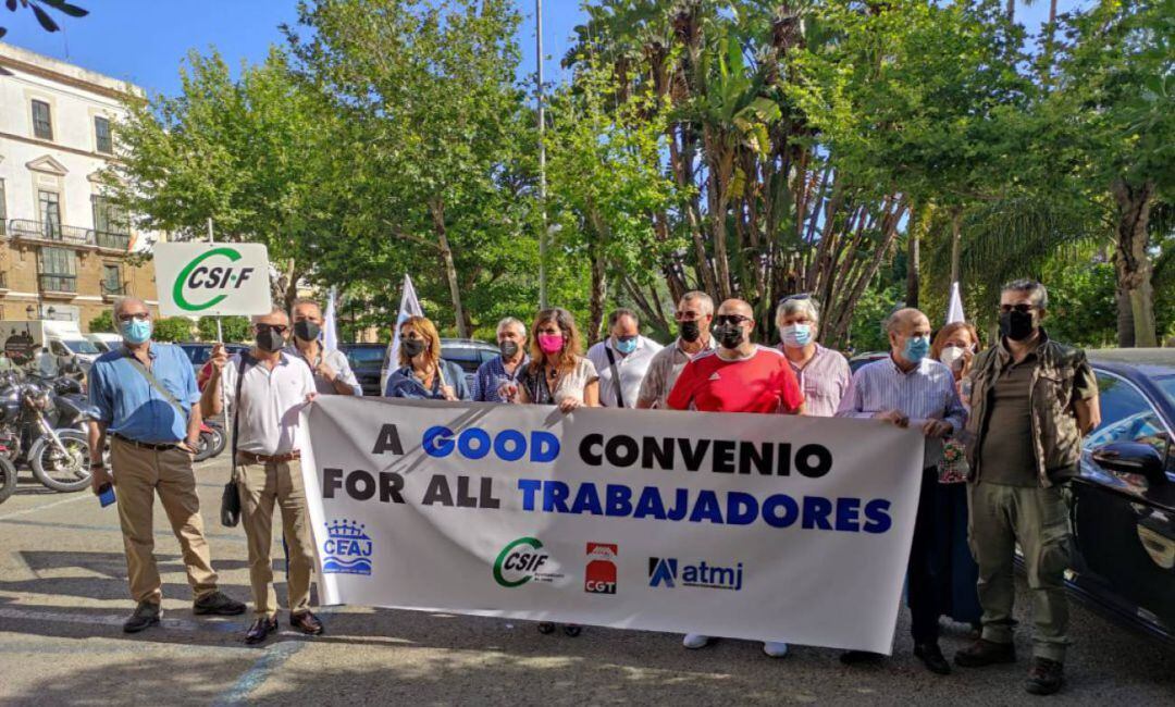 Una de las protestas de parte del comité de empresa del Ayuntamiento de Jerez