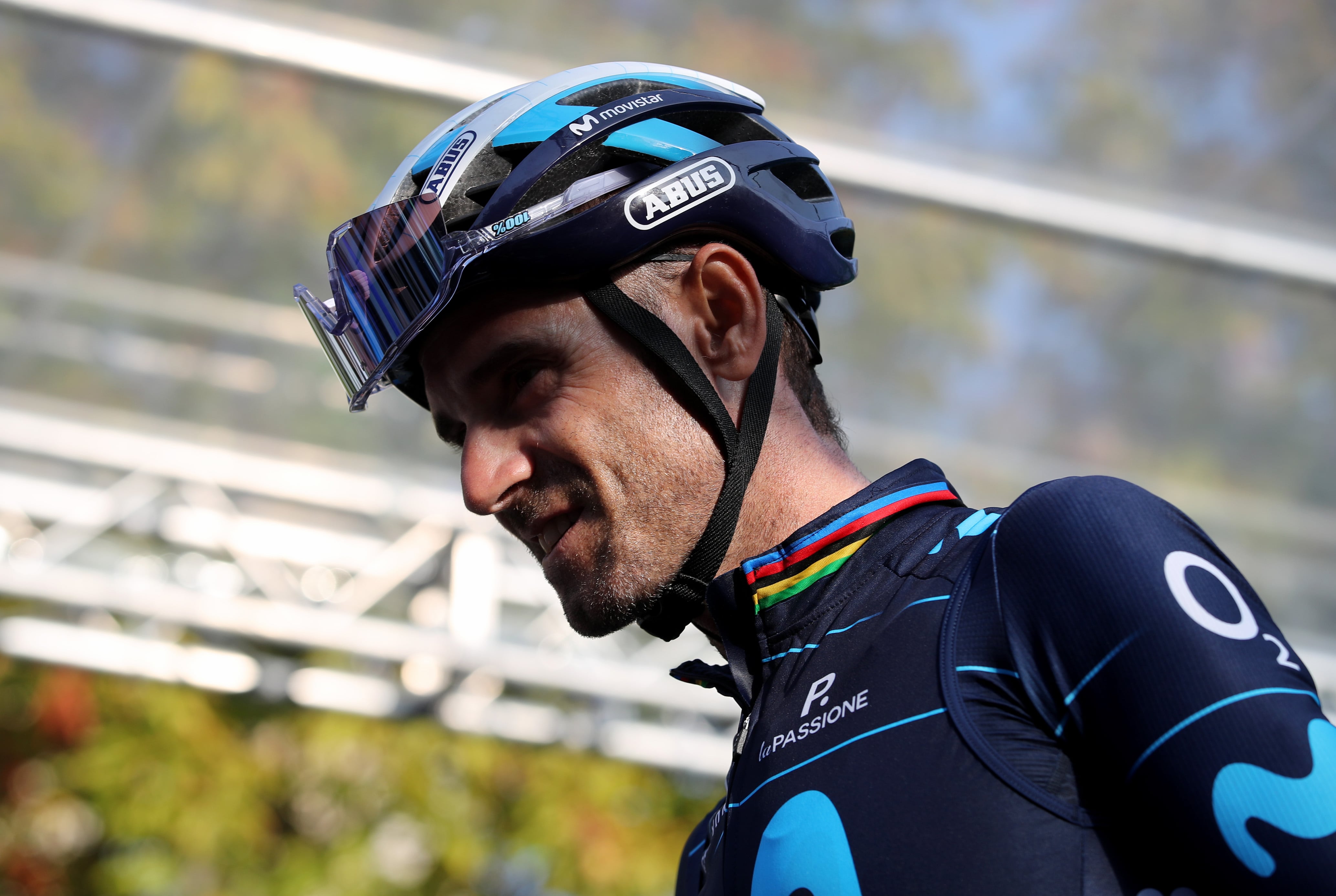 Alejandro Valverde, en su último día como ciclista profesional en el Giro de Lombardía.