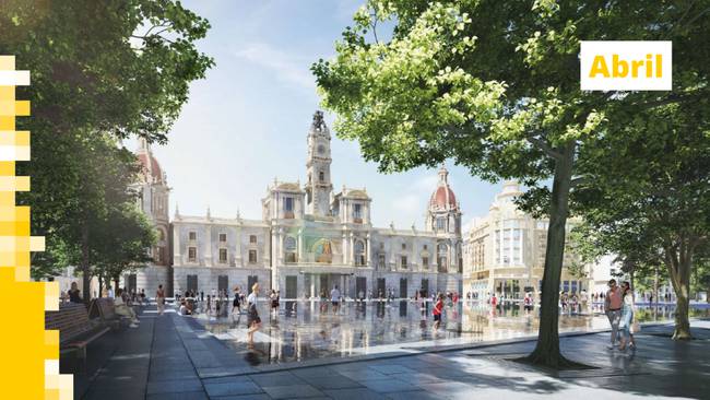 Uno de los cinco proyectos finalistas para la reforma de la plaza del Ayuntamiento de València