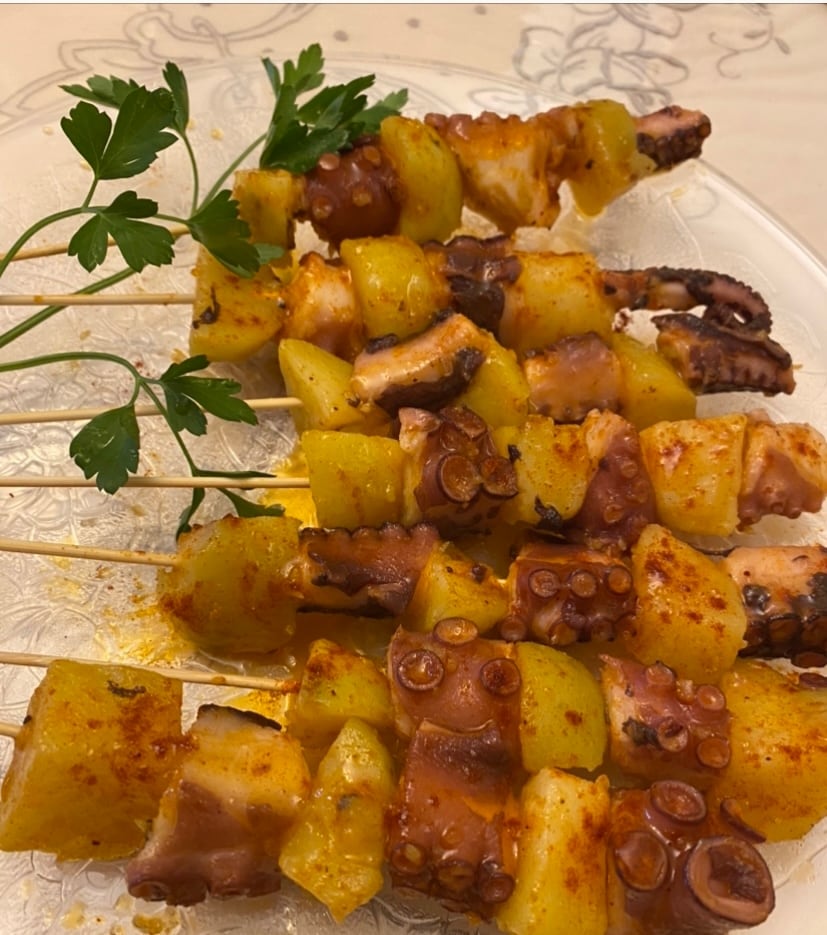 Brocheta de pulpo