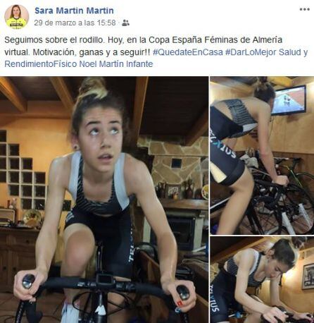 Sara Martín ha participado desde casa en la Copa de España virtual de Almería.