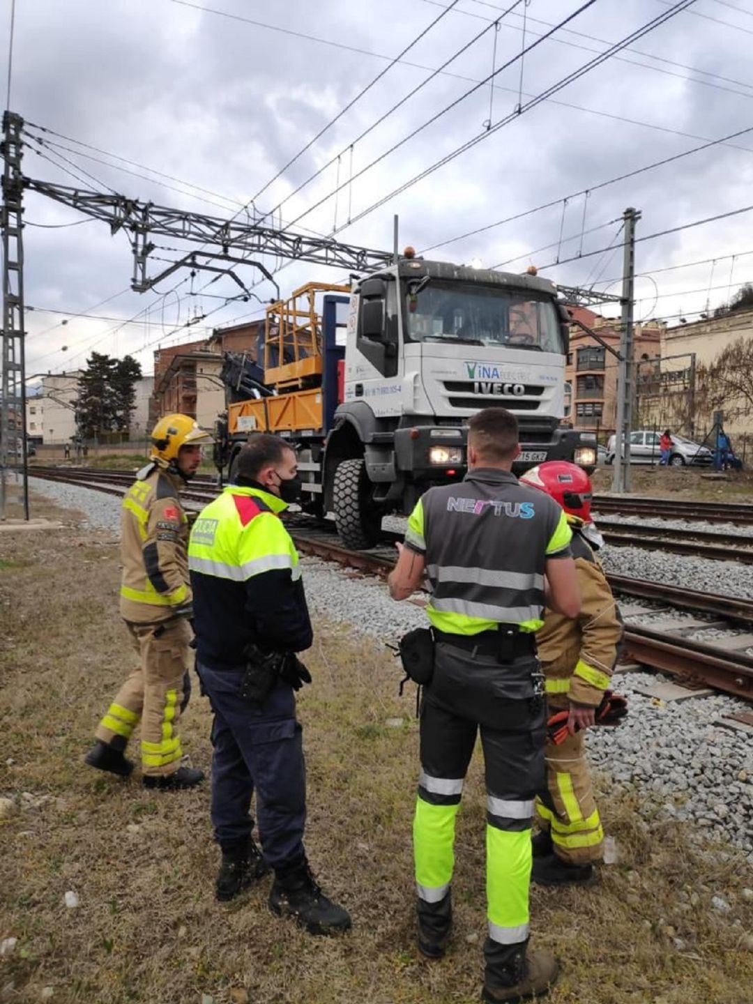 El camió aturat a Ripoll