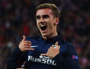 Griezmann festeja un tanto frente al Barcelona en la pasada Champions