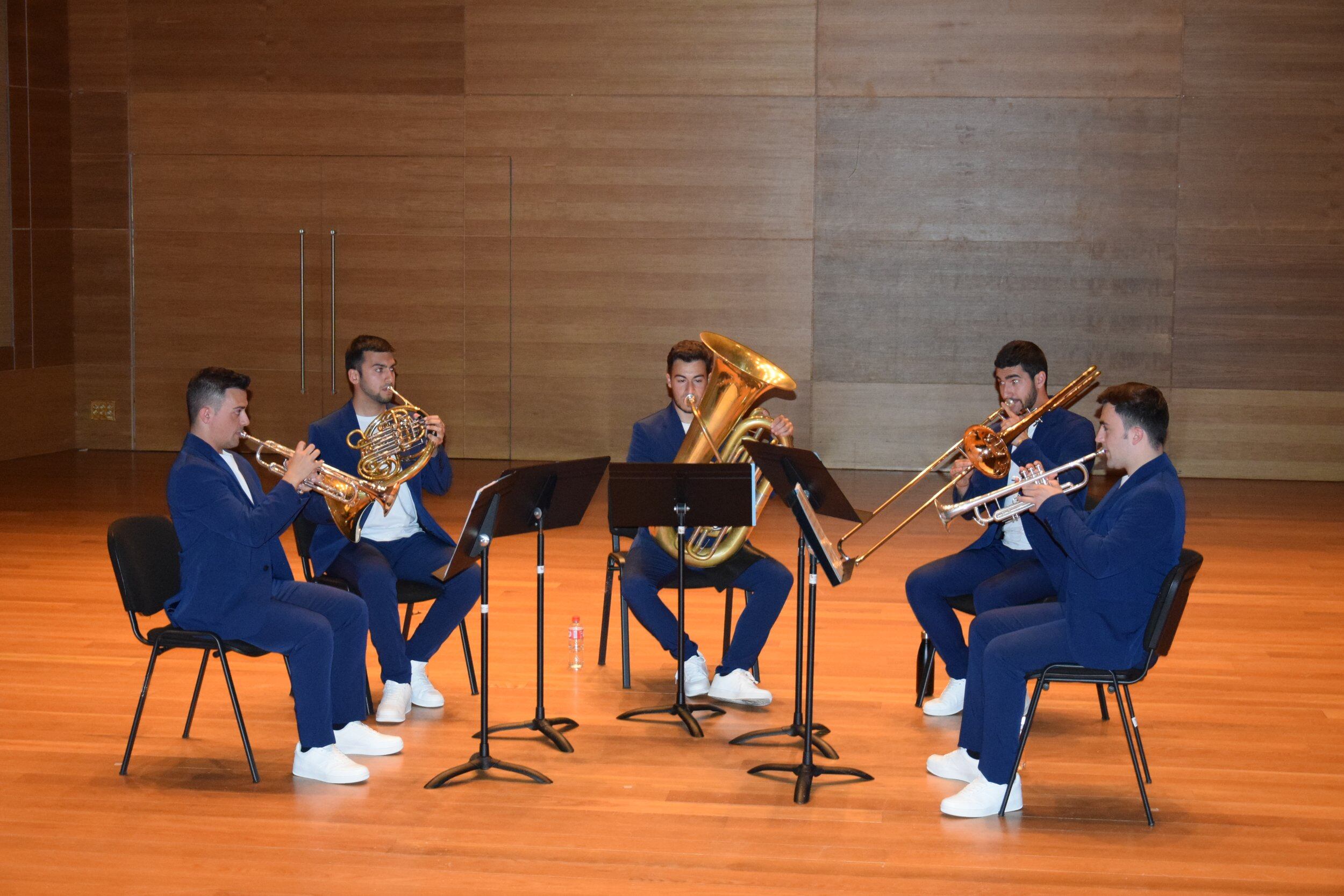 Los metales de Pucela Brass en concierto llevan la mejor experiencia de la música de cámara hasta Ampudia