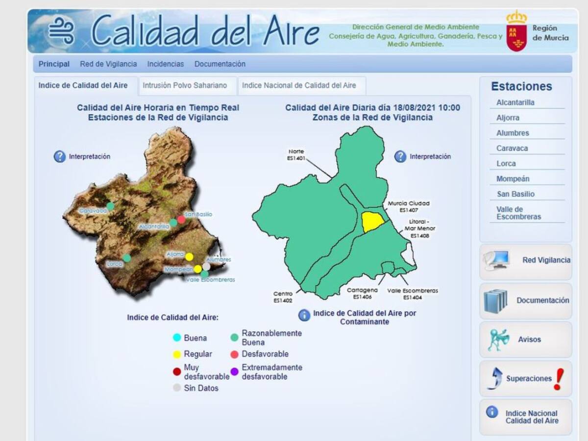 Desactivados en Cartagena los niveles preventivos por partículas en el aire después de cinco días
