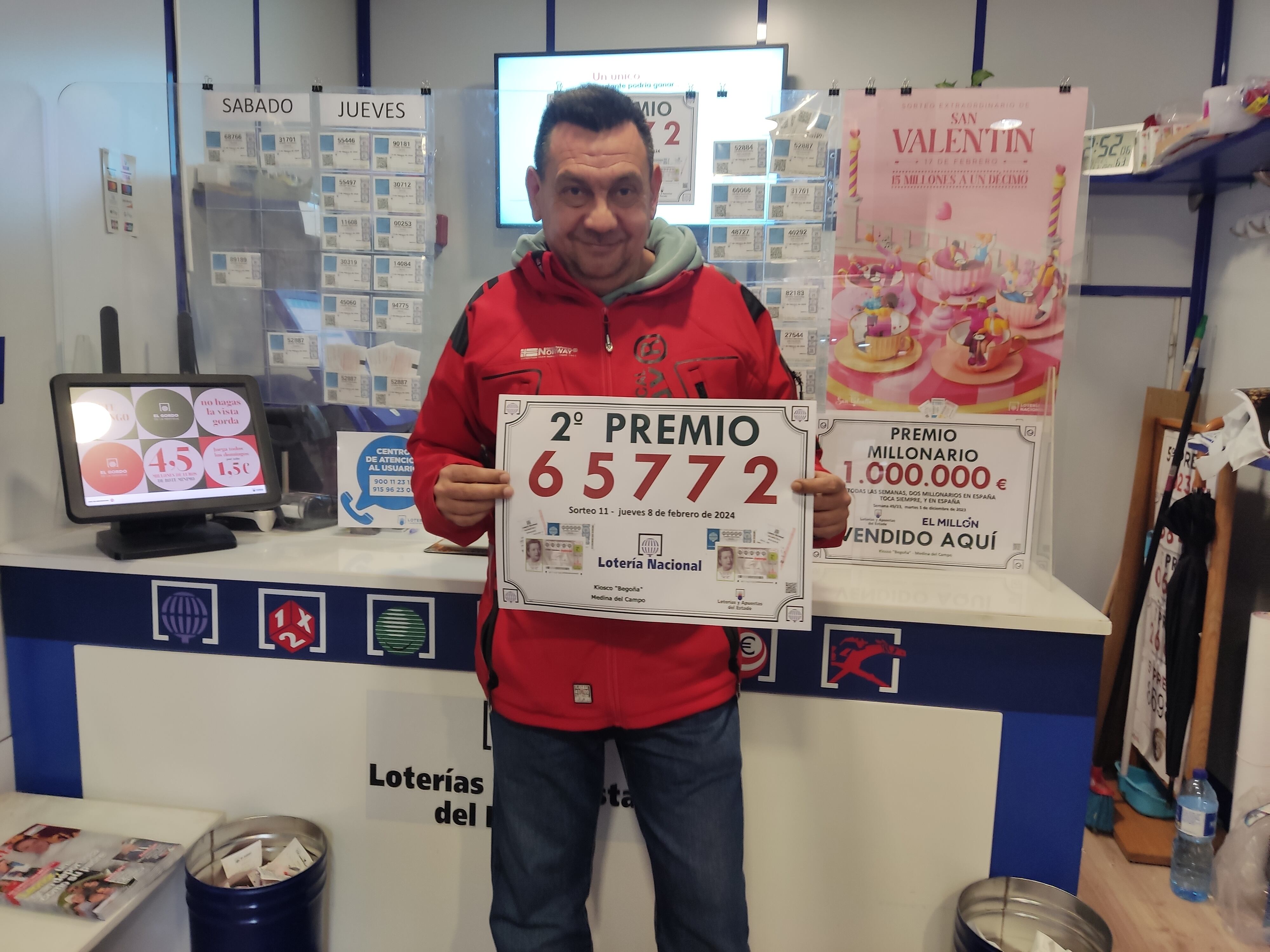 Marcos Nieto con el 65.772 en el Kiosko Begoña