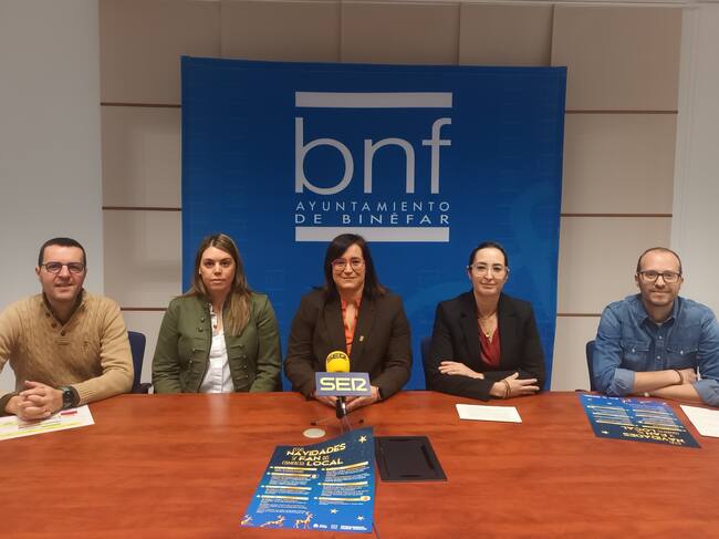 César Pardos, Beatriz de Pano Patricia Rivera, Beatriz Oliván y Miguel Ángel Pascual en la presentación de los actos navideños