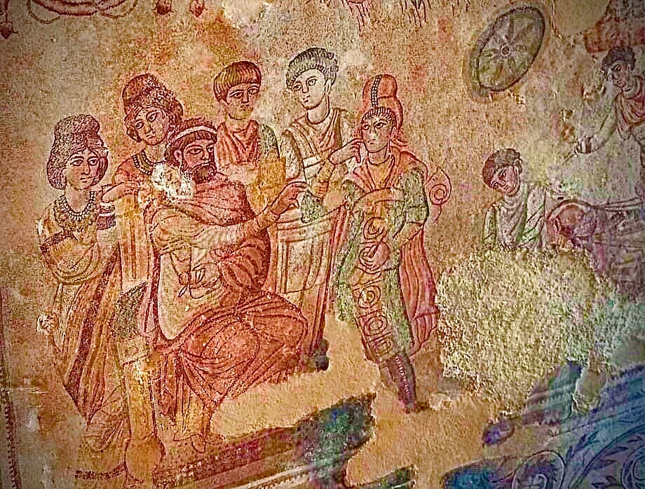 Escena del mito de Pélope en el mosaico romano de Noheda, en Cuenca.