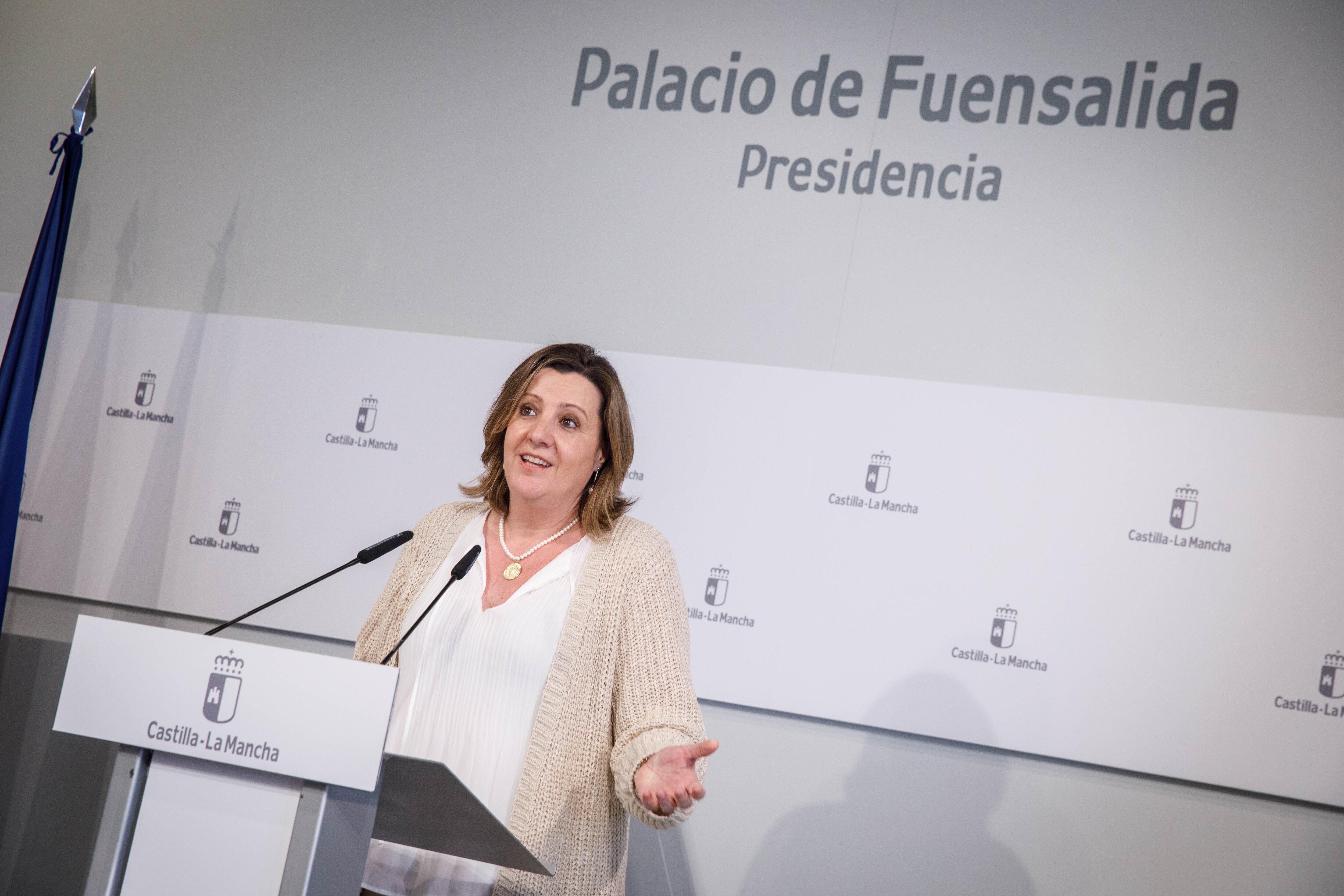 La consejera de Economía, Empresas y Empleo, Patricia Franco, ofrece una rueda de prensa para dar cuenta de los acuerdos del Consejo de Gobierno relacionados con su departamento