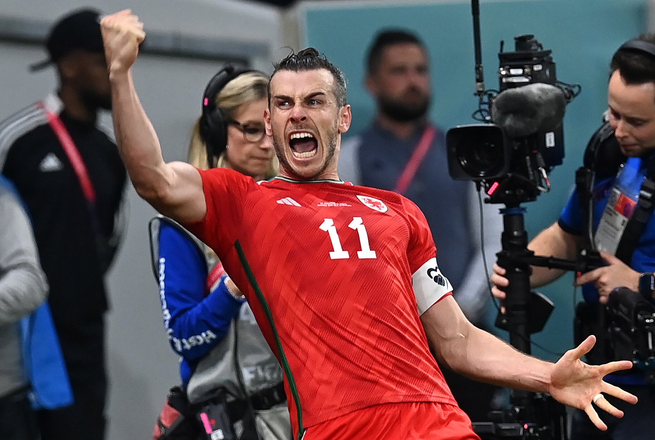 Bale celebra el gol del empate frente a Estados Unidos. (Mundial de Fútbol, Estados Unidos, Catar) EFE/EPA/Neil Hall