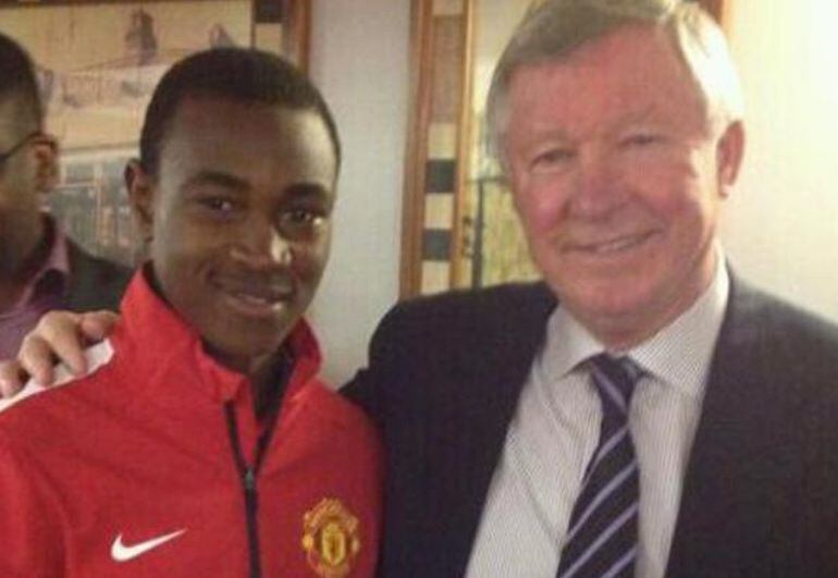 Dixon, junto a Ferguson, en su época como canterano del Manchester United