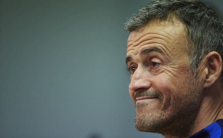 Luis Enrique, en una rueda de prensa