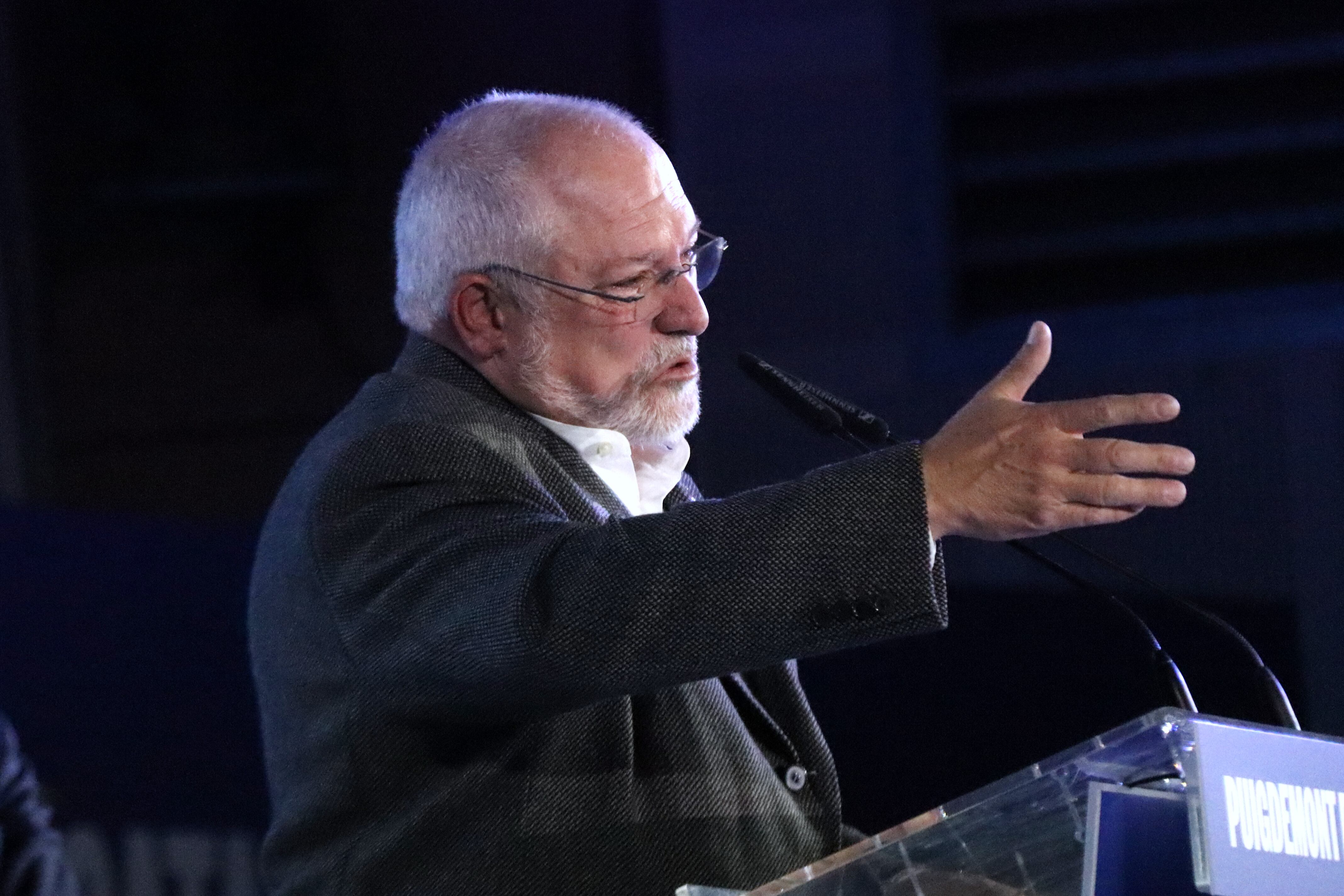 L'exconseller Lluís Puig durant el míting d'aquest diumenge a Argelers