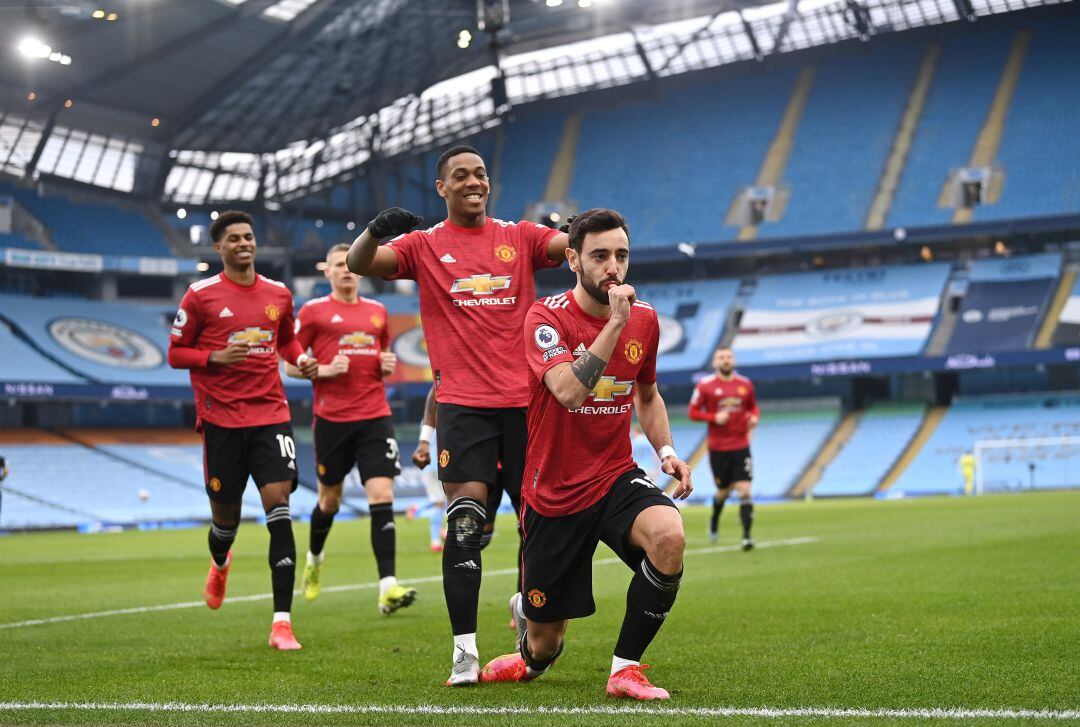 Bruno Fernandes, en un partido con el Manchester United