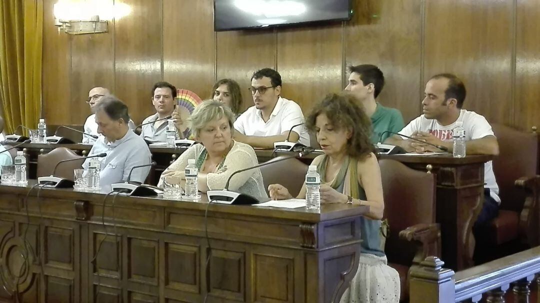 Tomás del Bién, sentado en la bancada entre los diputados de PSOE e IU