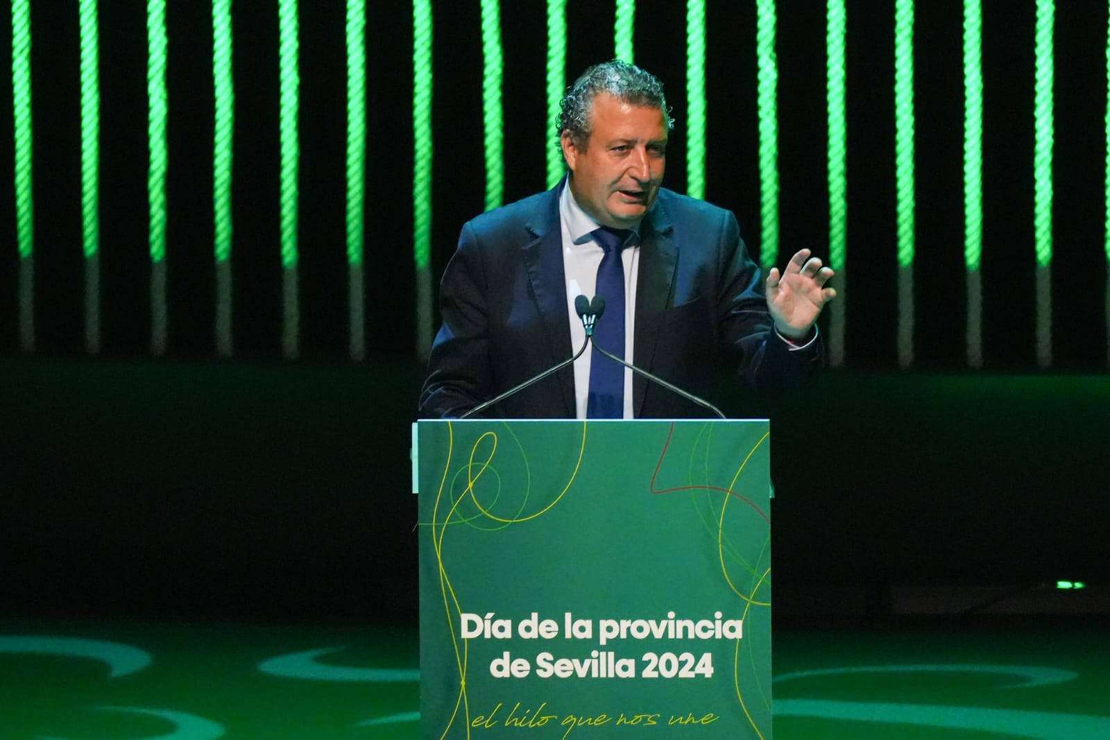 Javier Fernández, presidente de la Diputación, durante su discurso