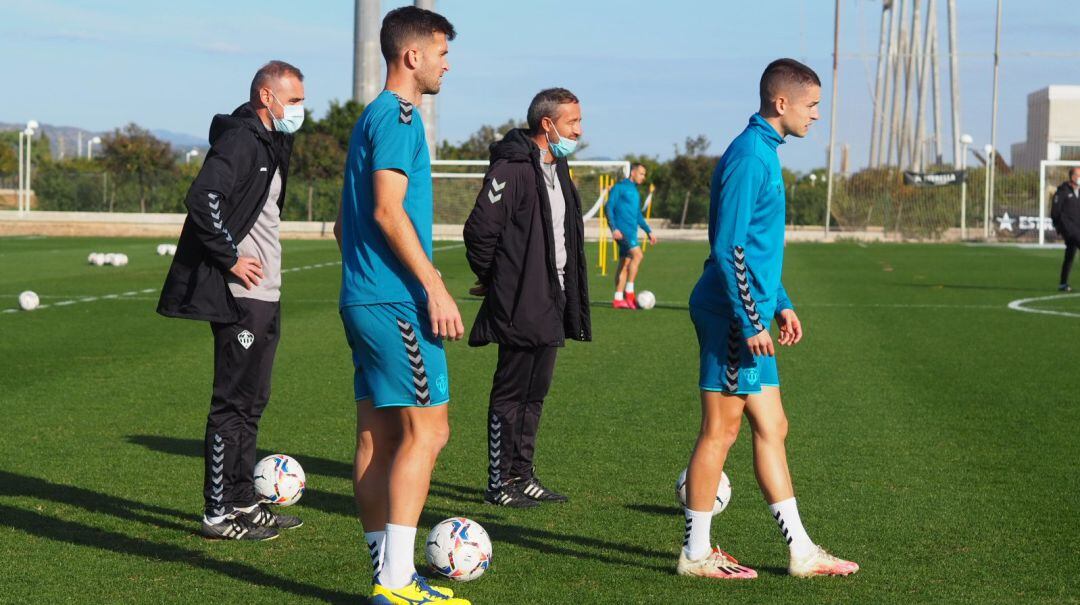 Entrenamientos previos al partido contra el Sabadell. 