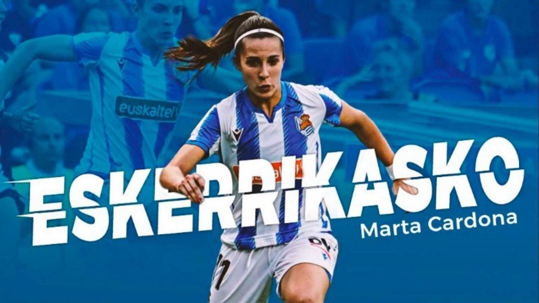 Imagen con la que la Real ha anunciado la baja de Marta Cardona