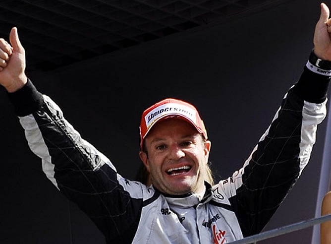 Barrichello celebra su triunfo en Monza