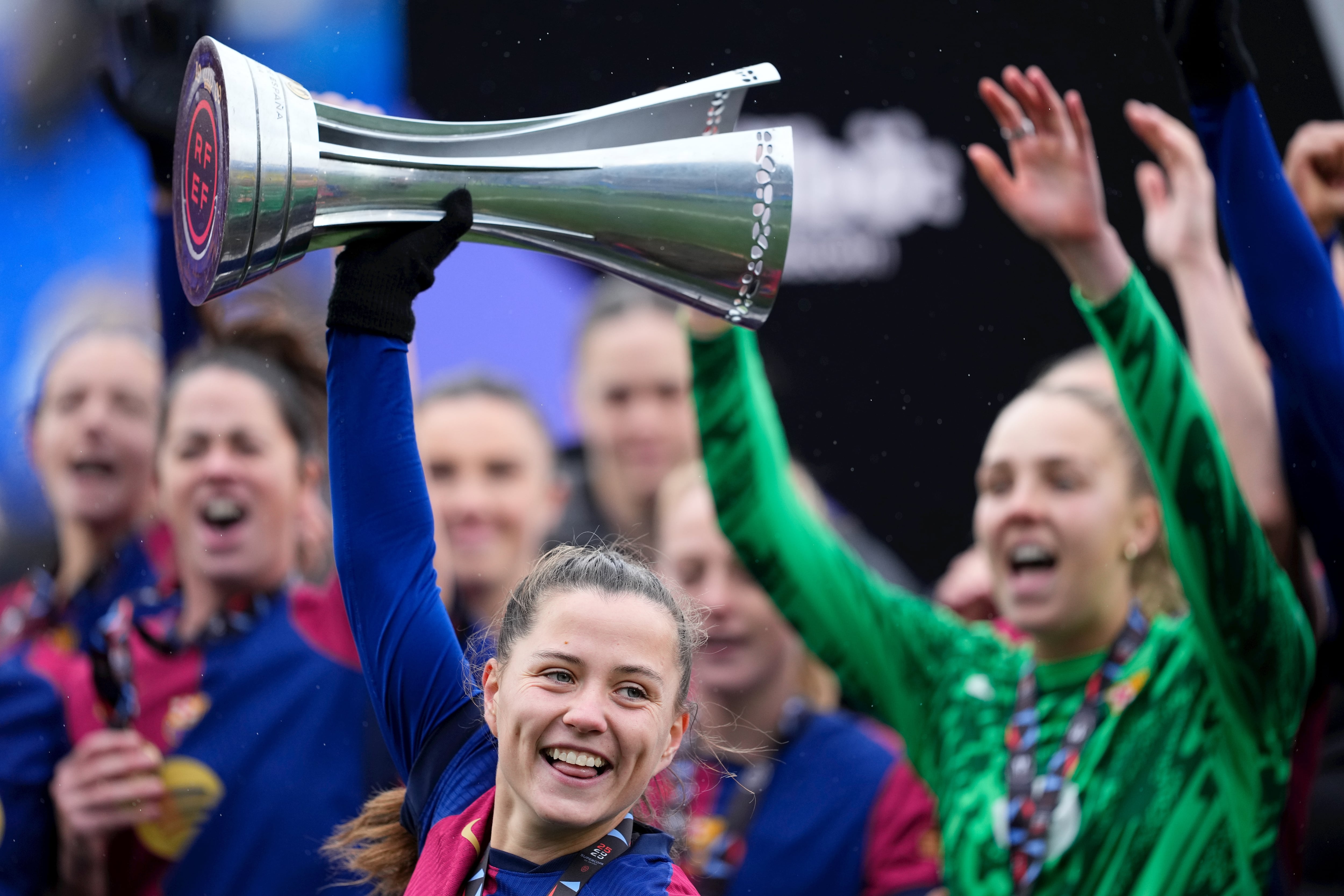 El Barça celebra el título de la Supercopa 2025