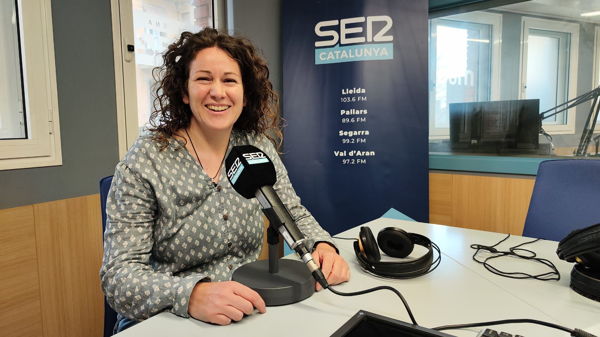 Un moment de l'entrevista a Ràdio Lleida a Ingrid Tost.