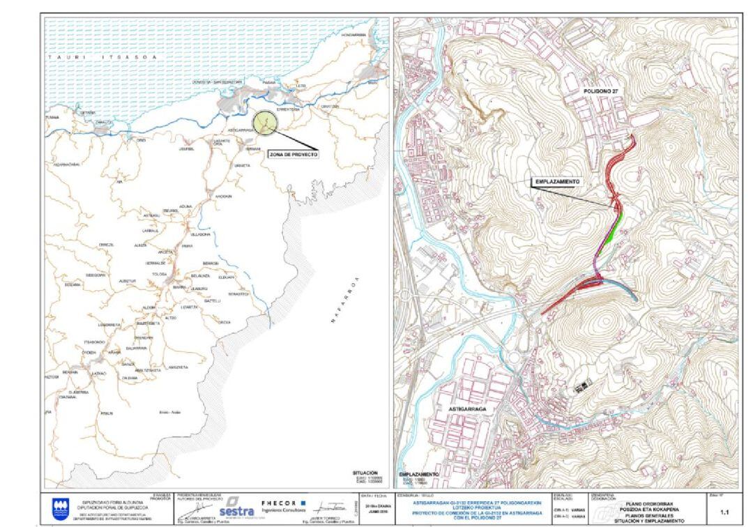 Planos generales en los que se muestra el lugar por el que irá el nuevo vial