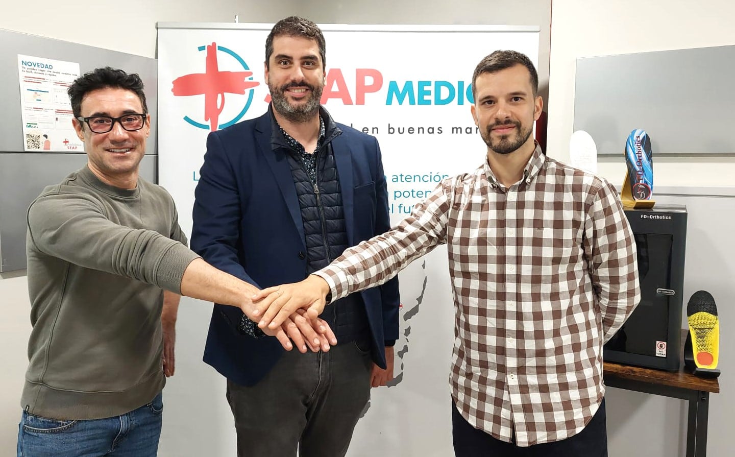 Fabio D´Angelo, Luis Lasus y Albert Cuesta. Foto: SEAP Medical