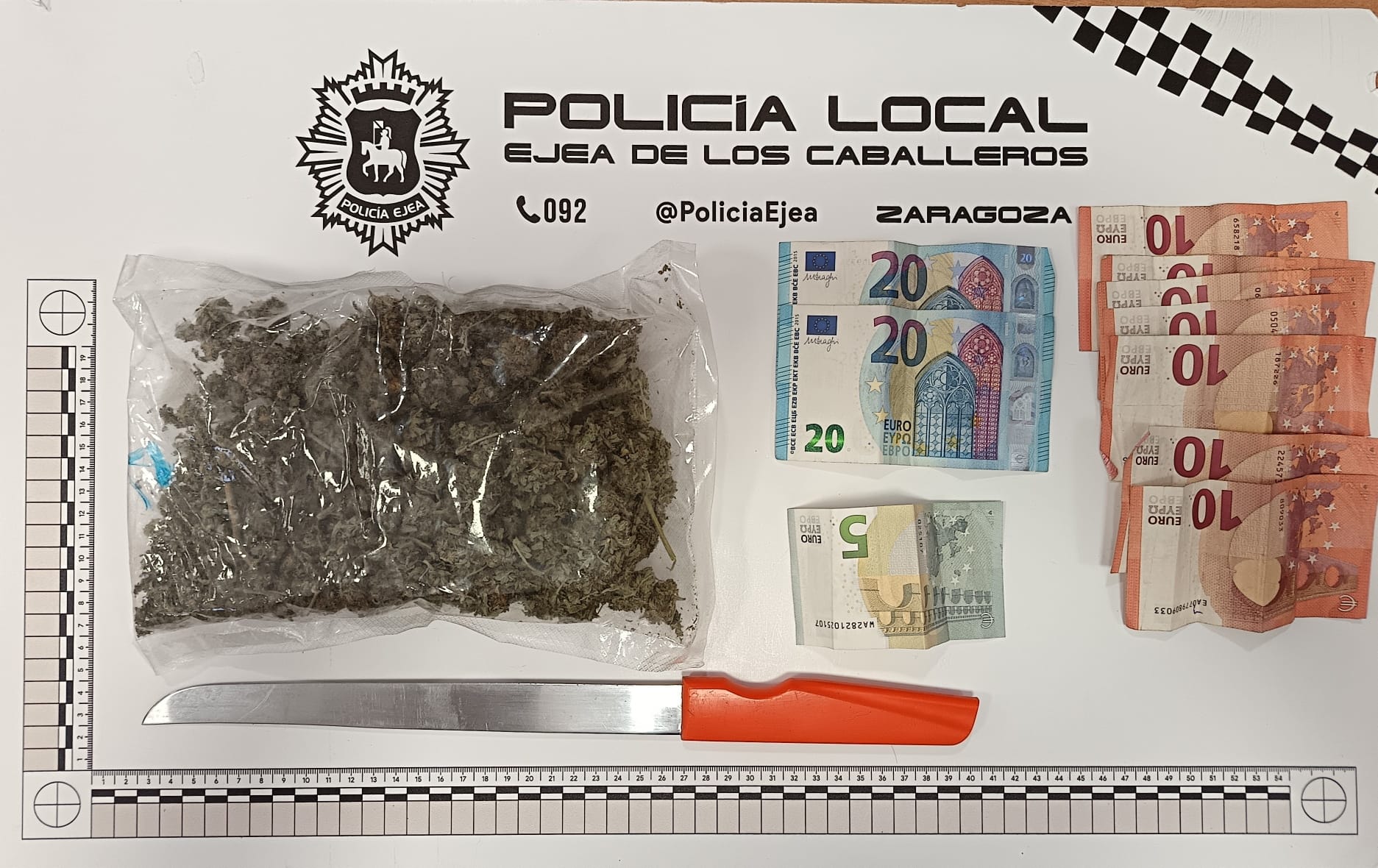 La Policía Local de Ejea incauta más de 160 gramos de drogas en solo un fin de semana
