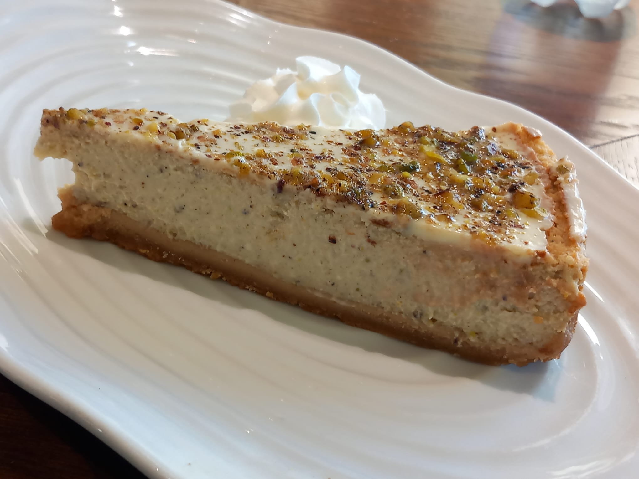 Tarta de queso con pistachos