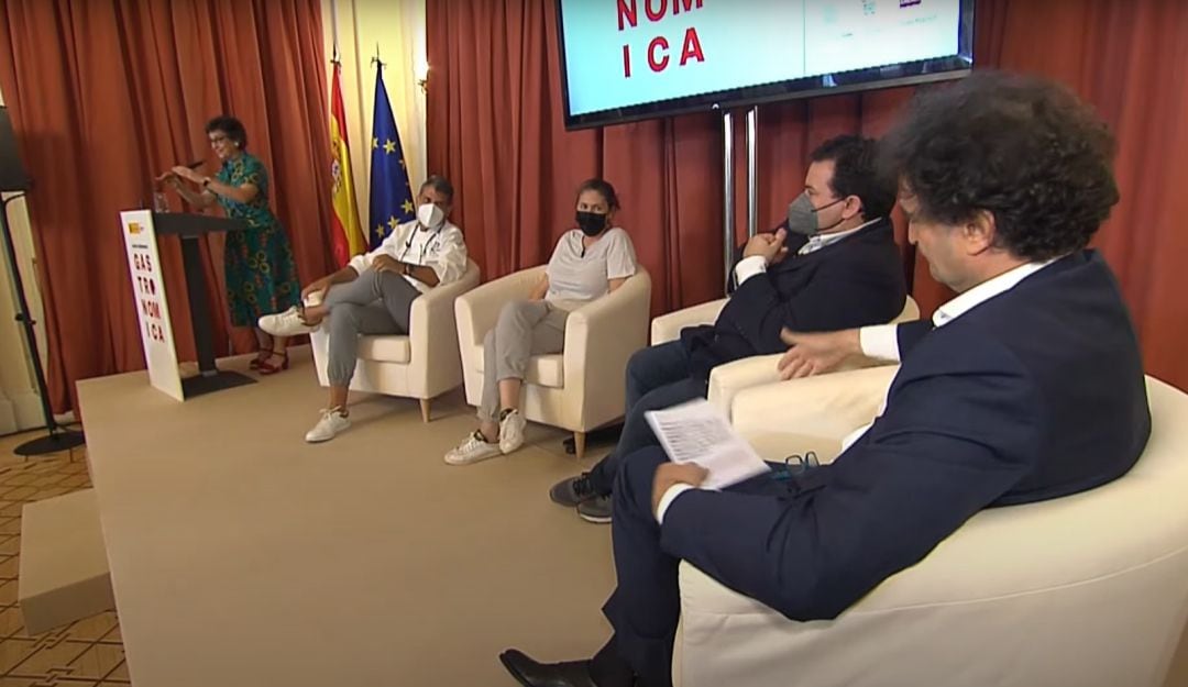 La ministra de Exteriores, Arancha González Laya, durante la presentación de la Guía de Diplomacia Gastronómica.