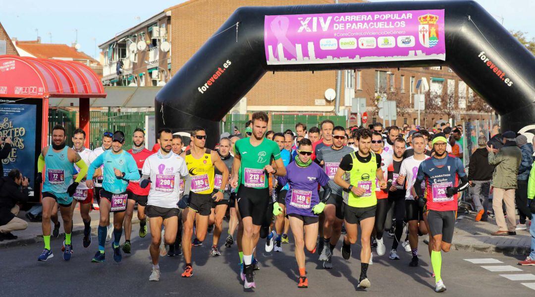 Salida de la carrera popular de Paracuellos antes de la pandemia de COVID19